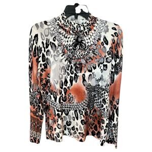 NWT Red Brand Long Sleeve Animal Print Top - L